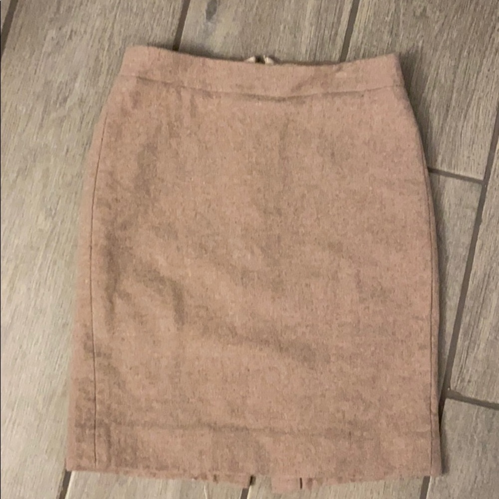 Jcrew tan wool skirt